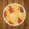 Hand Drawn Autumn Leaves Design Round Beach Towel