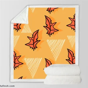 Hand Drawn Autumn Leaves Design Sherpa Fleece Blanket