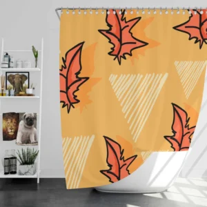 Hand Drawn Autumn Leaves Design Shower Curtain