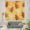 Hand Drawn Autumn Leaves Design Wall Tapestry