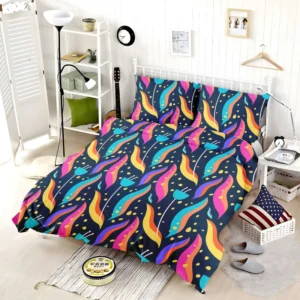 Hand Drawn Beautiful Abstract Leaves Pattern Bedding Set