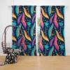 Hand Drawn Beautiful Abstract Leaves Pattern Curtain