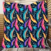 Hand Drawn Beautiful Abstract Leaves Pattern Quilt Blanket