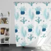 Hand Drawn Blue Coral Background Shower Curtain