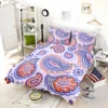 Hand Drawn Blue Orange Paisley Bedding Set