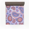 Hand Drawn Blue Orange Paisley Fitted Sheet