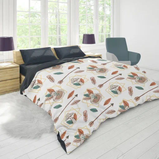 Hand Drawn Bohemian Pattern Duvet Cover 1