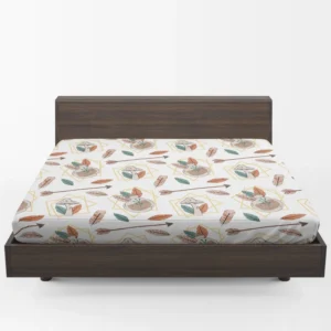 Hand Drawn Bohemian Pattern Fitted Sheet 1