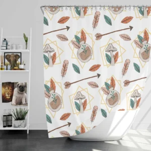 Hand Drawn Bohemian Pattern Shower Curtain