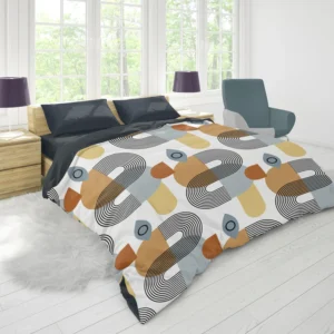 Hand Drawn Boho Geometric Pattern Duvet Cover 1