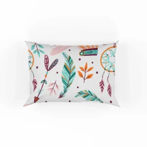 Hand Drawn Boho Luck Charm Pattern Design Pillow Case