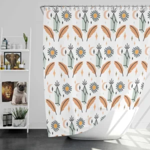 Hand Drawn Boho Pattern Design Shower Curtain