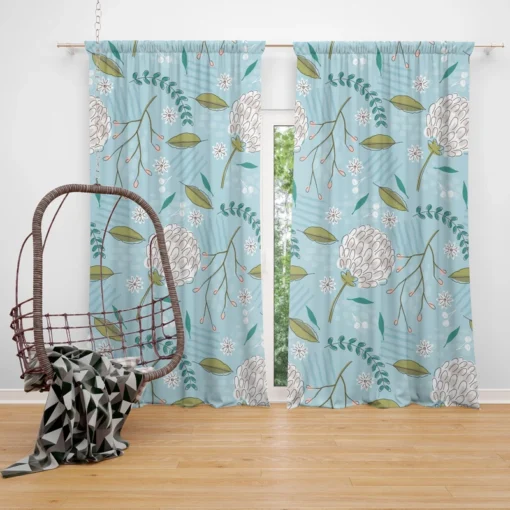 Hand Drawn Dandelions Curtain