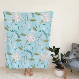 Hand Drawn Dandelions Fleece Blanket