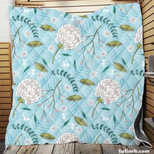 Hand Drawn Dandelions Quilt Blanket