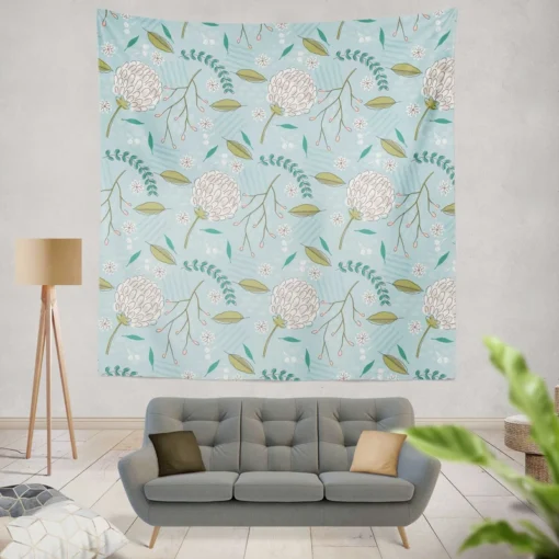 Hand Drawn Dandelions Wall Tapestry