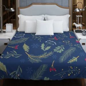 Hand Drawn Dark Sea Blue Pattern Duvet Cover