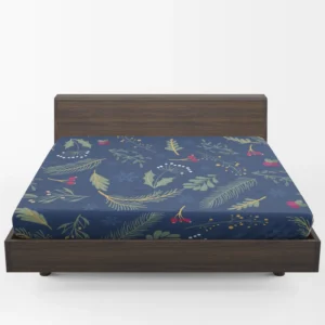 Hand Drawn Dark Sea Blue Pattern Fitted Sheet 1