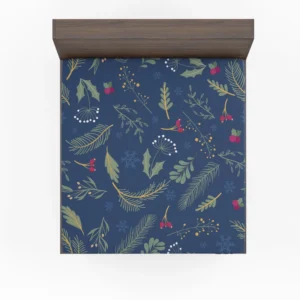 Hand Drawn Dark Sea Blue Pattern Fitted Sheet