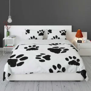 Hand Drawn Dog Footprint Bedding Set 1