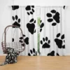 Hand Drawn Dog Footprint Curtain