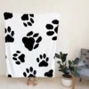 Hand Drawn Dog Footprint Fleece Blanket