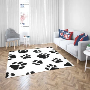 Hand Drawn Dog Footprint Rug 2