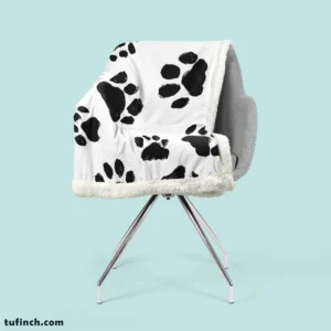 Hand Drawn Dog Footprint Sherpa Fleece Blanket 2