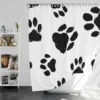 Hand Drawn Dog Footprint Shower Curtain