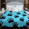 Hand Drawn Dog Paw Sketch Duvet Cover