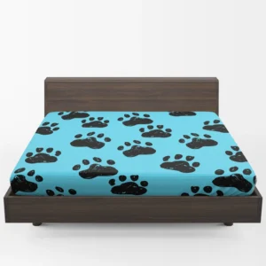 Hand Drawn Dog Paw Sketch Fitted Sheet 1