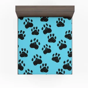 Hand Drawn Dog Paw Sketch Fitted Sheet