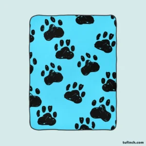 Hand Drawn Dog Paw Sketch Fleece Blanket 1