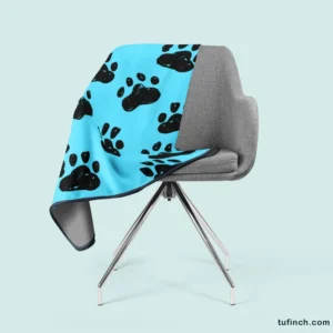 Hand Drawn Dog Paw Sketch Fleece Blanket 2