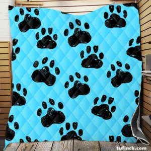 Hand Drawn Dog Paw Sketch Quilt Blanket