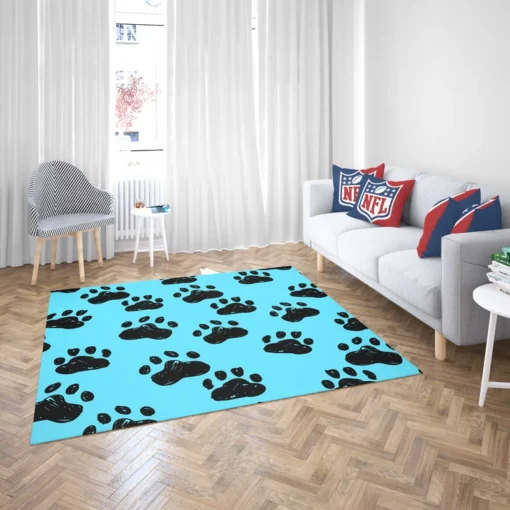 Hand Drawn Dog Paw Sketch Rug 2