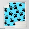 Hand Drawn Dog Paw Sketch Sherpa Fleece Blanket