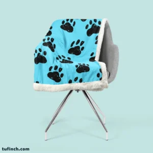 Hand Drawn Dog Paw Sketch Sherpa Fleece Blanket 2