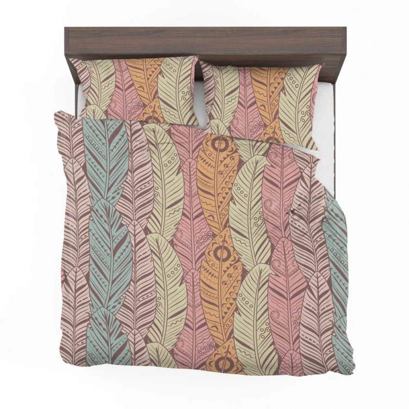 Hand Drawn Feather Pattern Bedding Set 2