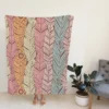 Hand Drawn Feather Pattern Fleece Blanket