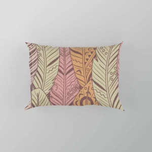 Hand Drawn Feather Pattern Pillow Case