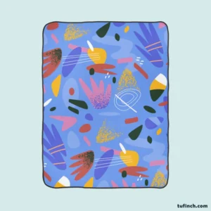 Hand Drawn Flat Design Abstract Doodle Pattern Fleece Blanket 1