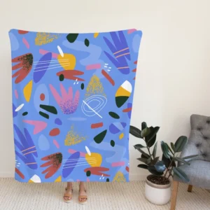 Hand Drawn Flat Design Abstract Doodle Pattern Fleece Blanket