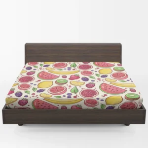 Hand Drawn Fruit and Floral  Design Fitted Sheet 1