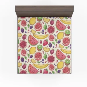 Hand Drawn Fruit and Floral  Design Fitted Sheet