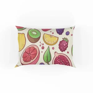 Hand Drawn Fruit and Floral  Design Pillow Case