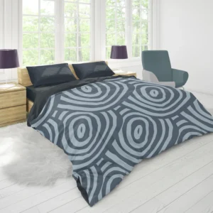 Hand Drawn Geometric Circles Pattern Duvet Cover 1