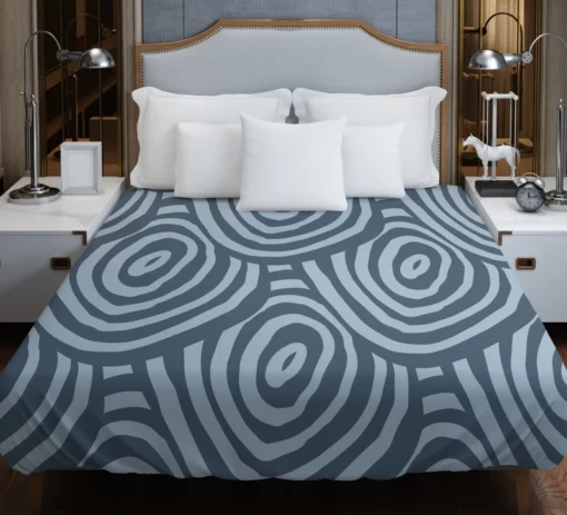 Hand Drawn Geometric Circles Pattern Duvet Cover