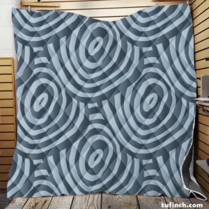 Hand Drawn Geometric Circles Pattern Quilt Blanket