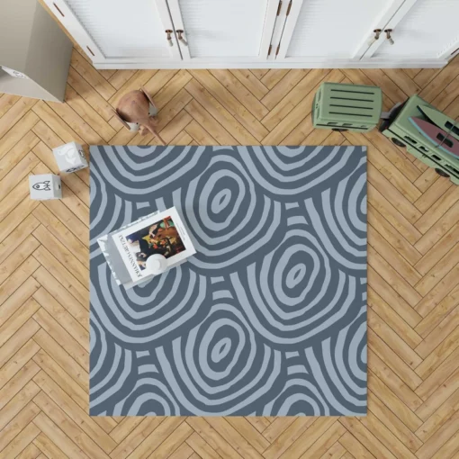 Hand Drawn Geometric Circles Pattern Rug